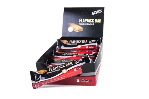 Prodotto barretta energetica Born Flapjack Bar Vaniglia 55g in Scatola da 15 pezzi