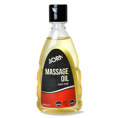 Prodotto olio puro al 100% Born Massage Oil per massaggi professionali